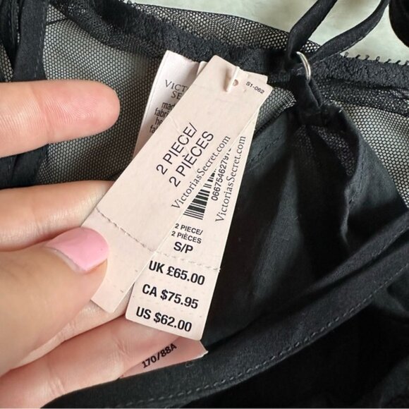 Victoria's Secret | Dream Angels Black Chantilly Lace & Tulle Slip | Size Small - Picture 7 of 9